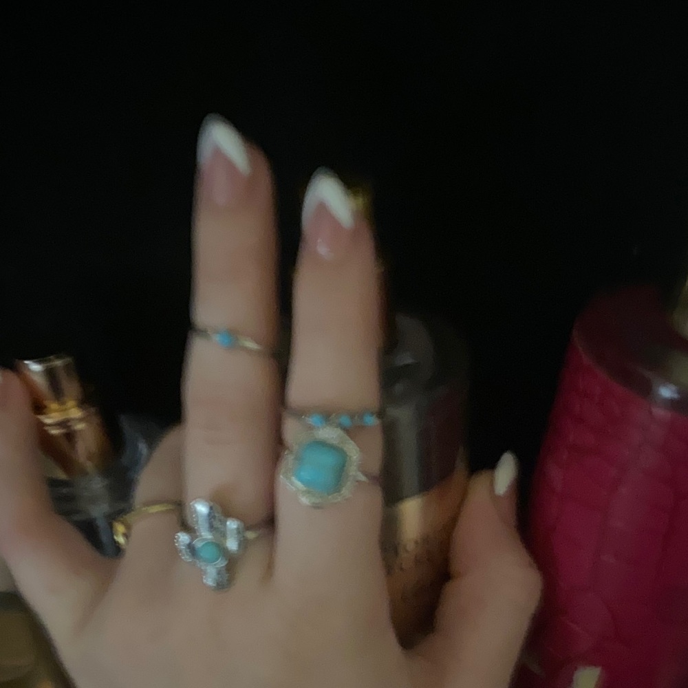 Turquoise and Silver Ring Set